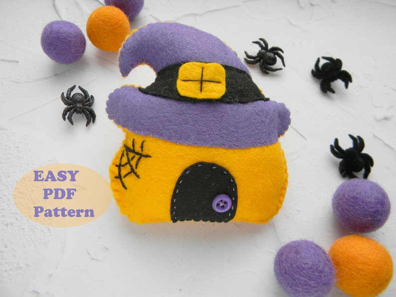 Halloween House Ornament Felt Pattern Pdf Halloween Etsy
