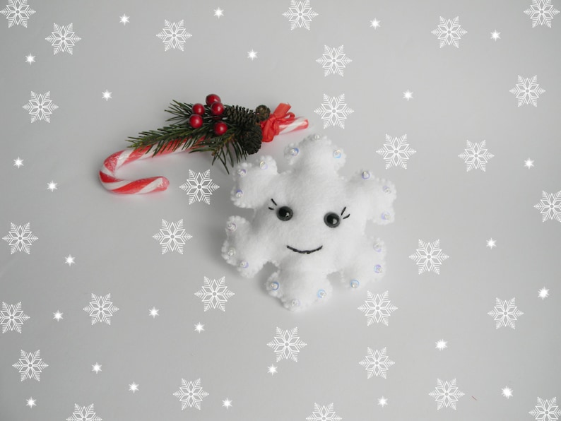 PDF pattern felt snowflake Easy christmas snowflake ornaments pattern Easy sewing pattern Diy advent ornament Beaded ornament Pattern