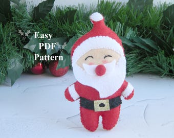 Santa Claus Ornament Pattern Felt Christmas ornament pattern PDF Santa sewing tutorial Christmas DIY ornament Hand Sewing Pattern Download