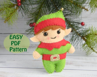 Felt Elf Ornament Pattern: Easy Christmas Plush Doll (PDF Pattern)