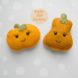 Easy PDF pattern Felt pumpkin ornament  Halloween Thanksgiving Autumn Felt Ornament Pattern Softie Pattern