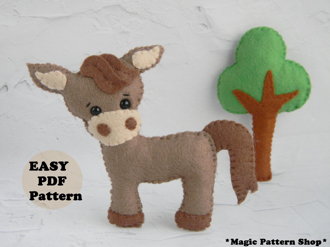 Farm Animal Sewing Pattern PDF Felt Stuffed Barnyard Animal Etsy