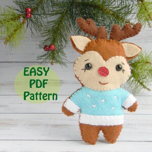 Rudolph the Red Nosed Reindeer Christmas Pattern PDF Felt Cute Reindeer ...