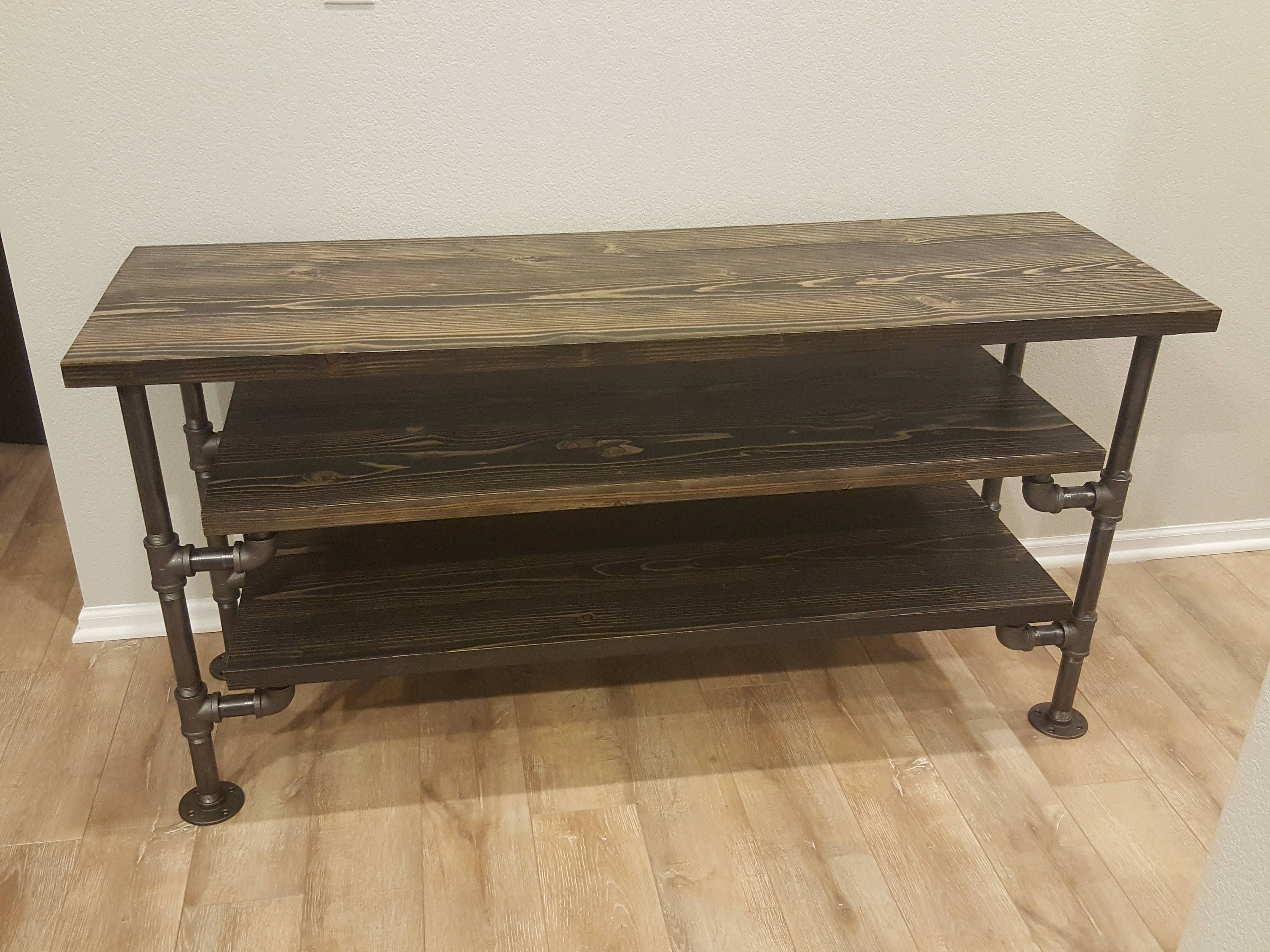 Industrial Pipe Entertainment Stand Ancon Edition Etsy