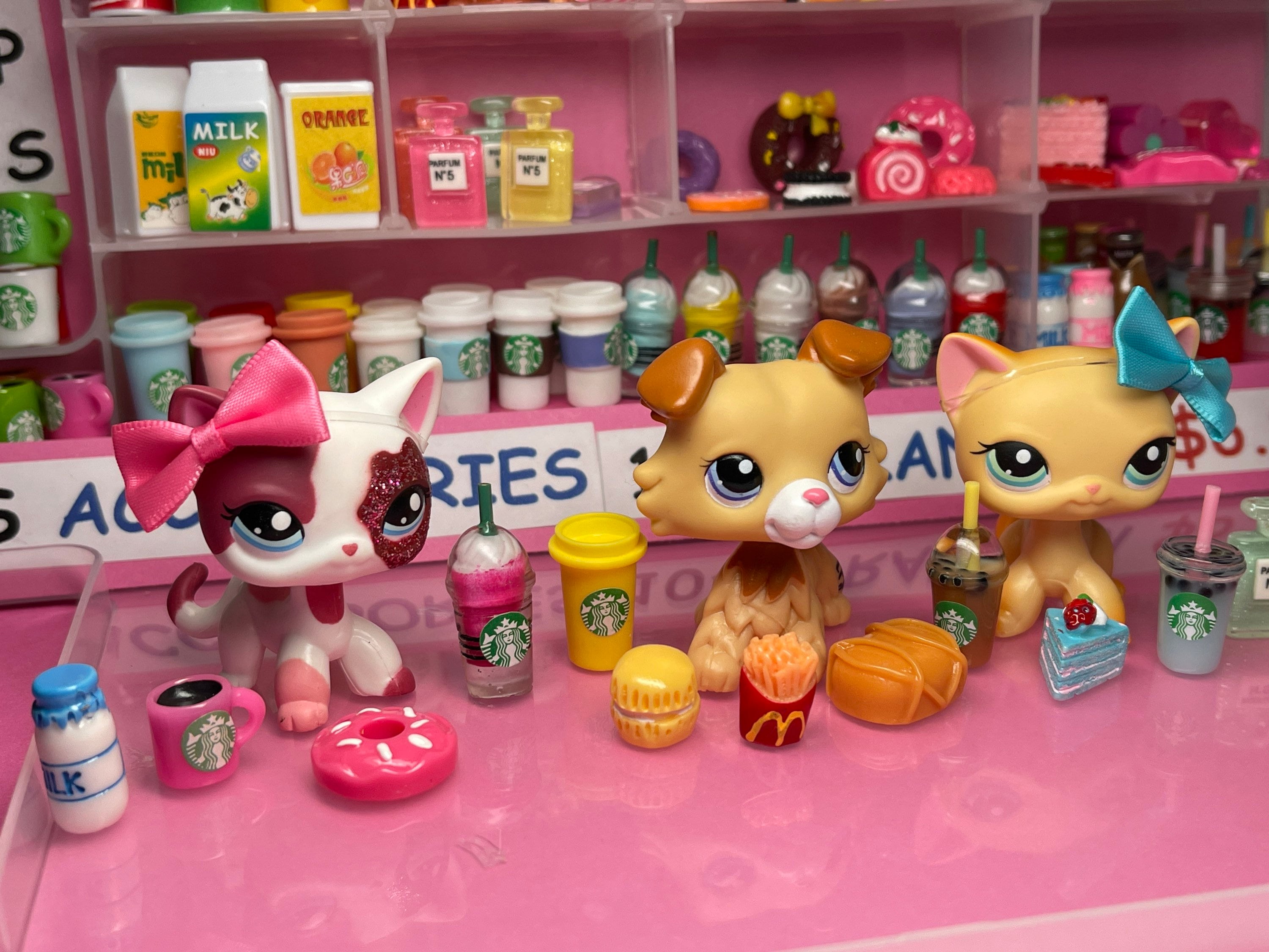 Littlest Pet Shop 12-pc Mixed Accessories Food Starbucks Sweets