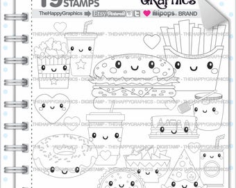 Love Stamps Commercial Use Digi Stamp Digital Image Digistamp Coloring Page Valentines Day Food Perfect Pair