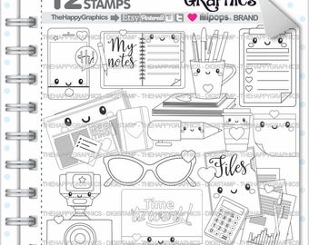 Office Stamps Commercial Use Digi Stamp Digital Image Stuff Digistamp Coloring Page Cute