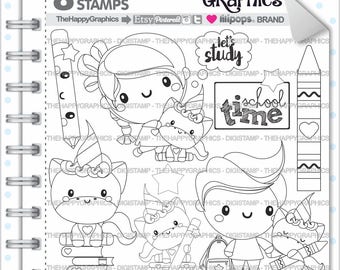 Back To School Stamp 80OFF COMMERCIAL USE Digi Digital Image Digistamp Unicorn Coloring Page Graphic