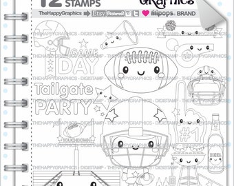 Football Stamp COMMERCIAL USE Digi Digital Image Digistamp Sport Coloring Page Graphic