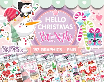 Christmas Bundle, Christmas Clip Art, Clipart Bundle, Graphic Bundle, Download Clipart, Holiday Clipart, Season Clipart, Pack, New Year