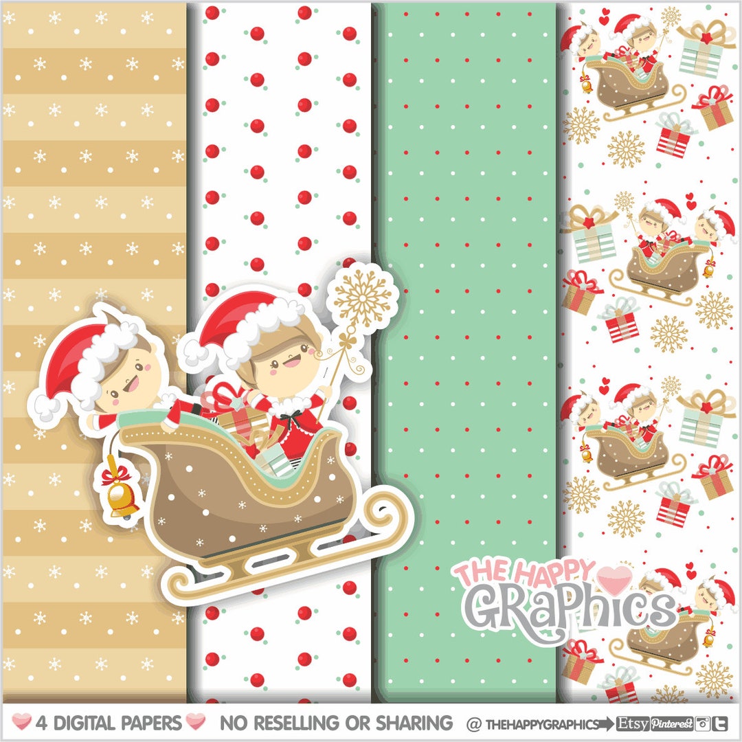 Christmas Digital Paper, Noel Pattern, COMMERCIAL USE, Christmas ...