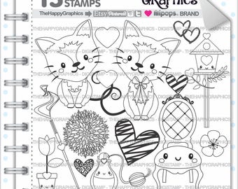 Cat Stamp 80OFF Commercial Use Digi Digital Image Digistamp Animal Clipart Cute Ctas Clip Art Fancy