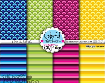 Colorful Digital Paper, COMMERCIAL USE, Colorful Pattern, Printable Paper, Rainbow Digital Paper, Rainbow Party, Colorful texture