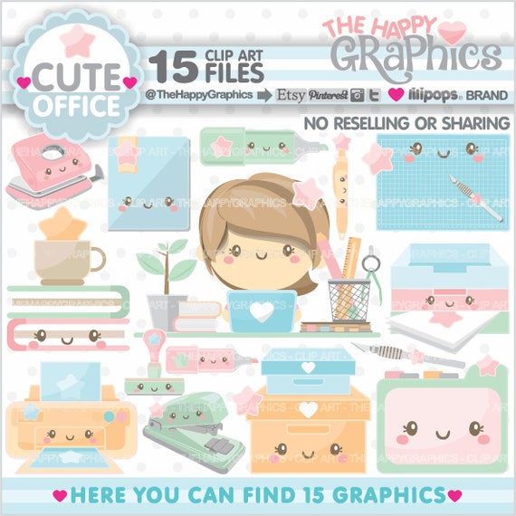 Office Clipart, Graphic, COMMERCIAL USE, Craft Tool Graphics, Boss Clipart, Back To School, Crafty Girl Clipart, Planner Girl, Home Office Il_570xn