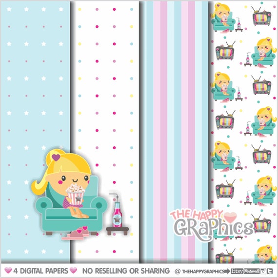 Lazy Day, Digital Papers, Digital Patterns, Relax Papers, Rest Papers, Repose Papers, Cute Patterns, Digital Background, Pastel Colors, Cute Il_570xn