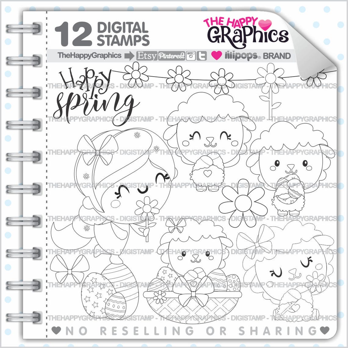 Easter Stamps Commercial Use Digi Stamp Digital Image Etsy