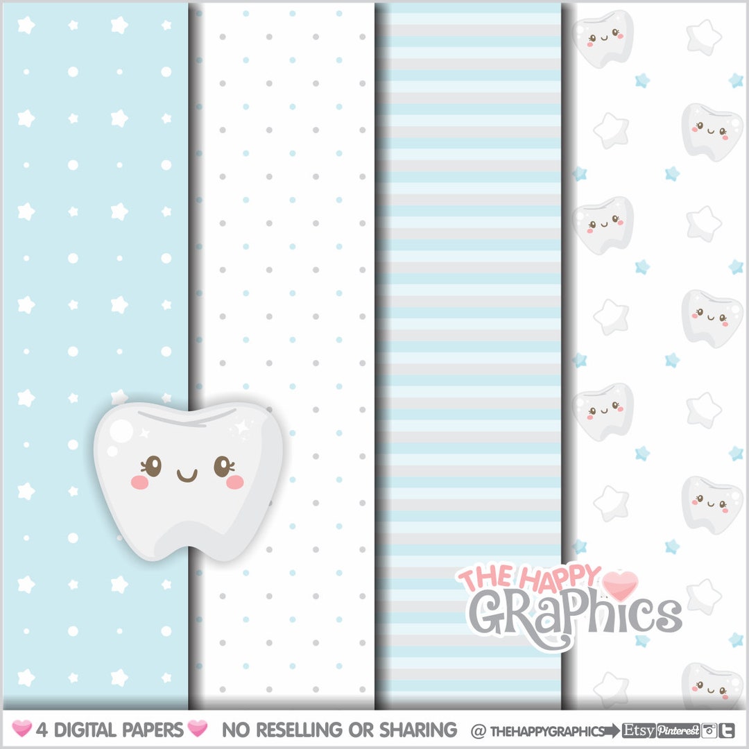 Dentist Pattern, Dentist Paper, Digital Paper, Dental Care, Tooth