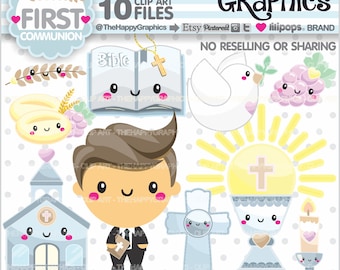 First Communion Clipart, First Communion Graphics, Commercial Use, Boy Clipart, Boy First Communion, Cute