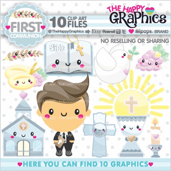 First Communion Clipart, First Communion Graphics, Commercial Use, Boy Clipart, Boy First Communion, Cute Il_570xn