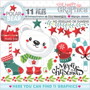 Christmas Clipart, Christmas Graphics, COMMERCIAL USE, Christmas Party, Bear Clipart, Winter Clipart, Christmas Bear, Holidays