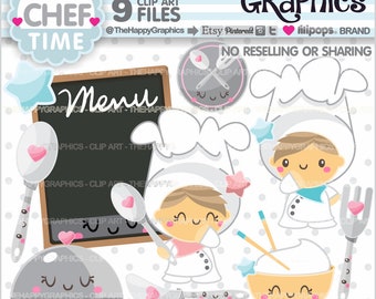 Chef Clipart, Chef Graphics, COMMERCIAL USE, Cooking Clipart,Chef Party Clipart, Graphic for Teachers, Cuisinier Clipart, Culinary Cliparts