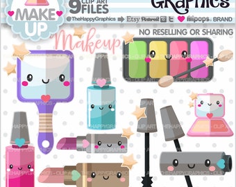 Makeup Clipart, Makeup Graphics, COMMERCIAL USE, Beauty Clipart, Planner Accessories, Makeup Party, Spa Party, Salon Party