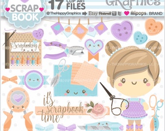 Crafty Girl, Clipart, Girl Graphic, COMMERCIAL USE, Scrapbook Girl Clipart, Scrapbooking Clipart, Craft Tools, Craft Supplies, Handmade