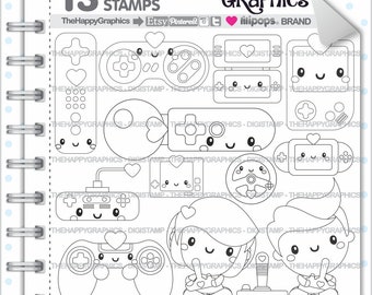 Video Game Stamp, Commercial Use, Digi Stamp, Digital Image, Video Game Digistamp, Video Digistamps, Technology  Digital Stamps