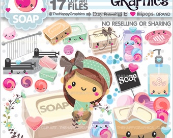 Soap Clipart, Soap Graphics, COMMERCIAL USE, Soap Party, Planner Accessories, Spa, Wellness Clipart, Bath Time, Spring