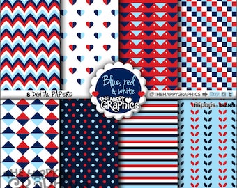 Nautical, Digital Paper, COMMERCIAL USE, Nautical Pattern, Printable Paper, Nautical Paper, Nautical Party, Nautical Celebration