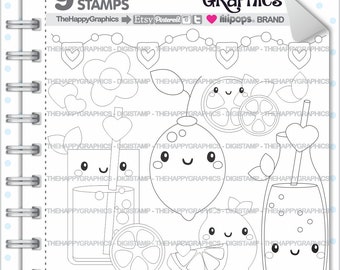 Lemon Stamp, COMMERCIAL USE, Digi Stamp, Digital Image, Lemon Digistamp, Lemon Coloring Page, Summer Stamp, Summer Digital Stamp