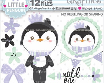 Penguin Clipart, Penguin Graphics, COMMERCIAL USE, Baby Clipart, Baby Graphics, Baby Shower Clipart, Nursery Art, Animal Clipart