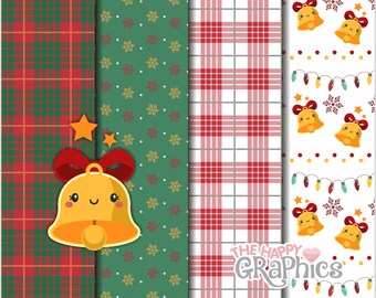 Christmas Digital Paper, Christmas Pattern, COMMERCIAL USE, Christmas Background, Planner Accesories, Digital Scrapbook Paper, Scrapbook