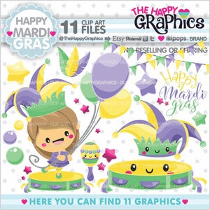 Mardi Gras Clipart, Mardi Gras Graphics, COMMERCIAL USE, Carnaval Cliparts, Mardi Gras Party, Mardi Gras Graphics, Cliparts Pack, Party image 1