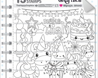 Unicorn Stamp, COMMERCIAL USE, Digi Stamp, Digital Image, Unicorn Digistamp, Unicorn Coloring Page, Unicorn Graphic, Coloring Images, Cute