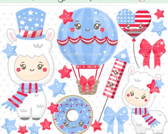 Independence Day, Clipart, 4th of July Clipart, Alpaca Clipart, 4th of July Graphics, 4th of July Party, Celebration, Independence Party