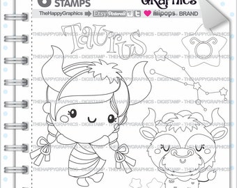 Taurus Digistamp, Taurus Digital Stamp, COMMERCIAL USE, Digital Stamp, Zodiac Digistamp, Zodiac Stamp, Constellation Stamp, Zodiac Sign