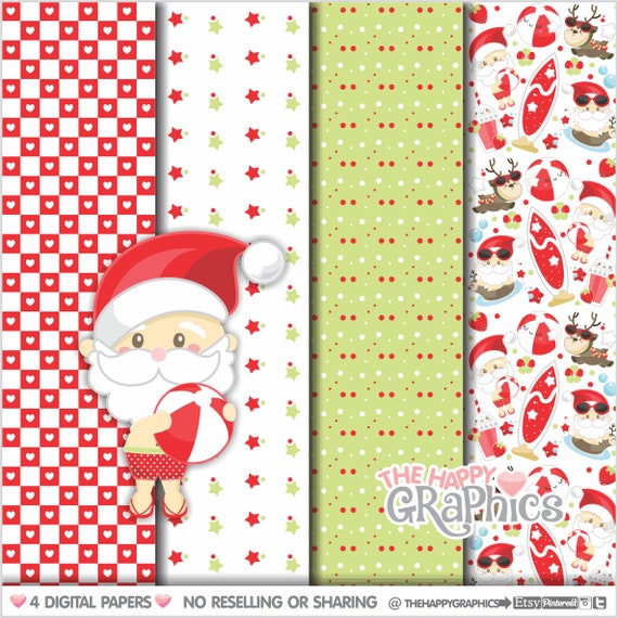 Christmas Digital Paper, Christmas Printable Paper, Christmas Decorative Paper, COMMERCIAL USE, Christmas Pattern, Summer Digital Paper Il_570xn