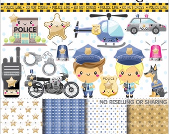Police Clipart, Police Graphic, COMMERCIAL USE, Planner Accessories, Police Officer Clipart, Policeman, Police Station