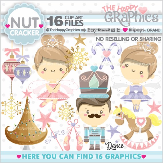 Nutcracker Clipart, Christmas Clipart, COMMERCIAL USE, Nutcracker Graphics, Christmas Graphics, Sugar Plump Fairy, Fairy Tale Clipart Il_570xn