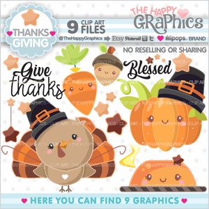 Thanksgiving Clipart, Thanksgiving Graphics, COMMERCIAL USE, Thanksgiving Party, Thanksgiving Celebration, Thanksgiving, Autumn Clipart image 1