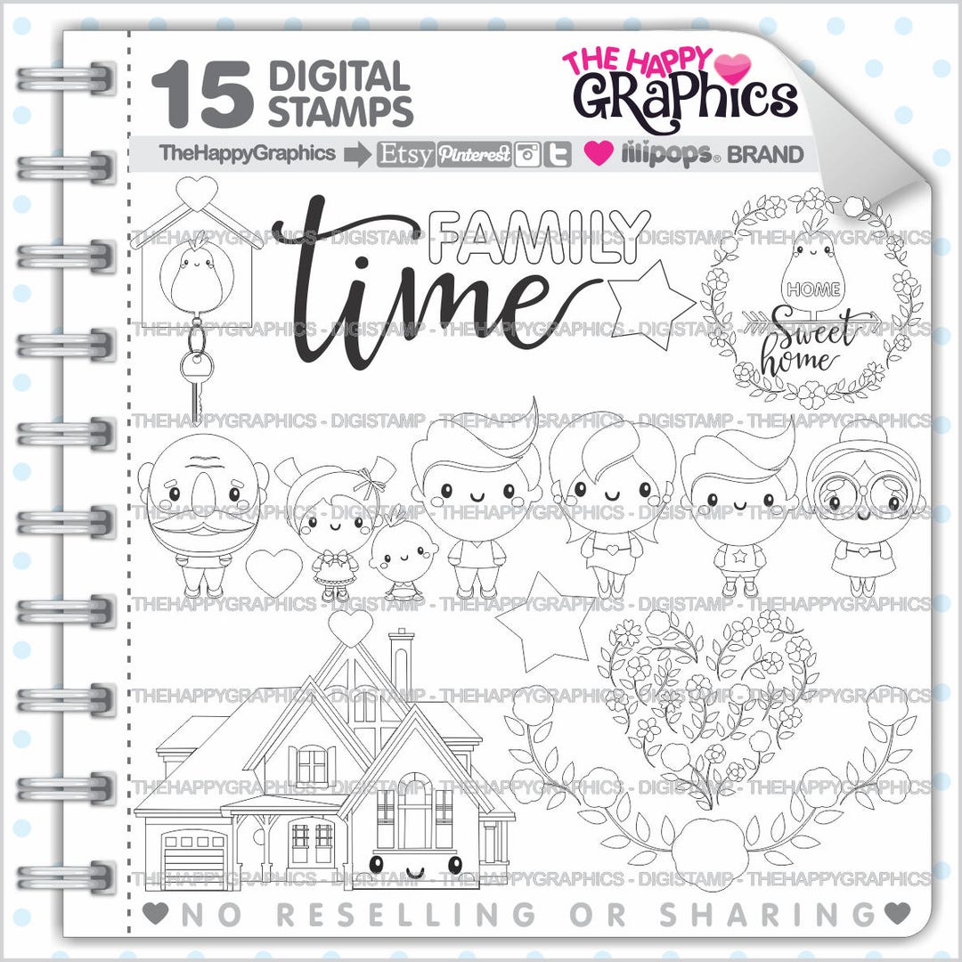 Family Stamp, COMMERCIAL USE, Digi Stamp, Family Digistamp, Family