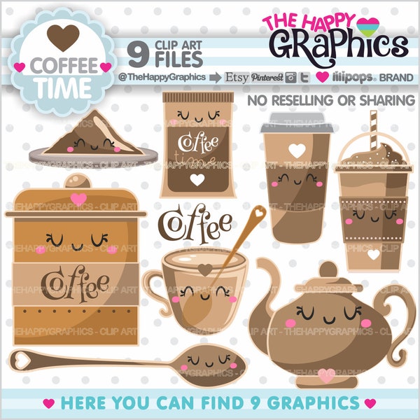 Coffee Clipart, Coffee Graphic, COMMERCIAL USE, Cup of Coffee, Beverage Clipart, Coffee Clip Art, Educational Graphics, Coffee Pot, Cute