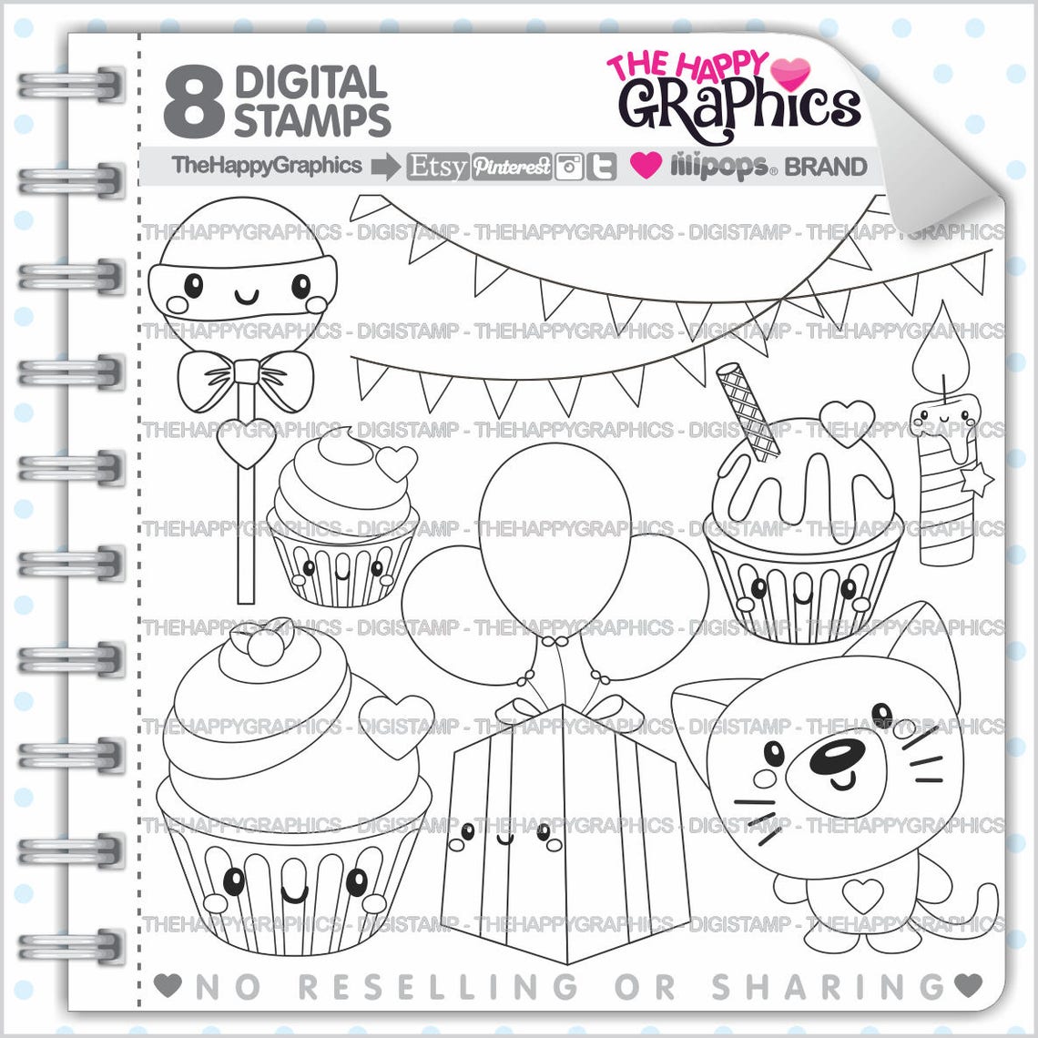 Cat Stamps Commercial Use Digi Stamp Digital Image Cat Etsy