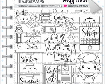 Planner Girl Stamps 80OFF Commercial Use Digi Stamp Digital Image Planning Digistamp Coloring Page Cliparts