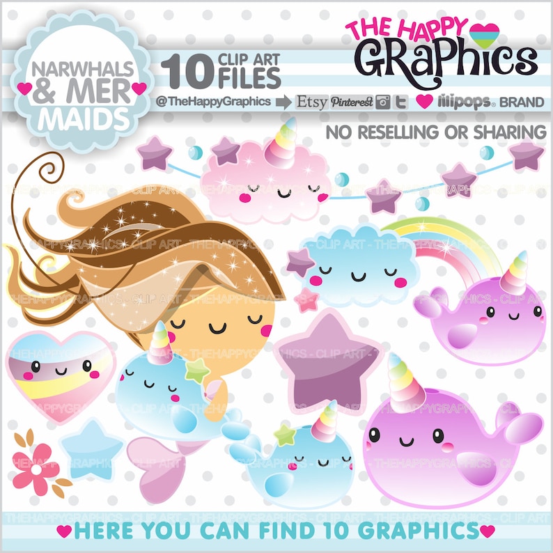 Unicorn Clipart, Narwhal Graphics, Commercial Use, Narwhal Clipart, Unicorn Graphic, Mermaid Clipart, Cute, Whale Clipart, Fish Clipart image 1