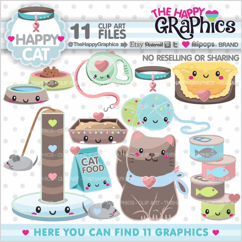 Cat Clipart, Cat Graphic, COMMERCIAL USE, Planner Accessories, Cat Party, Pet Clipart, Pet Graphic, Animal, Maneki Neko image 1