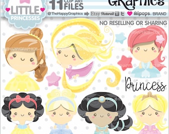 Princess Clipart, Princess Graphics, COMMERCIAL USE, Fairy Tale Princess, Princess Fairy Tale, Princess Clip Art, Princesses Clipart, Cute