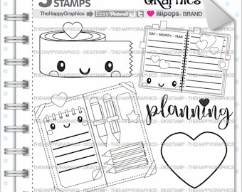 Planner Girl Stamps, Commercial Use, Digi Stamp, Digital Image, Planning Digistamp, Coloring Page, Planner Girl Cliparts
