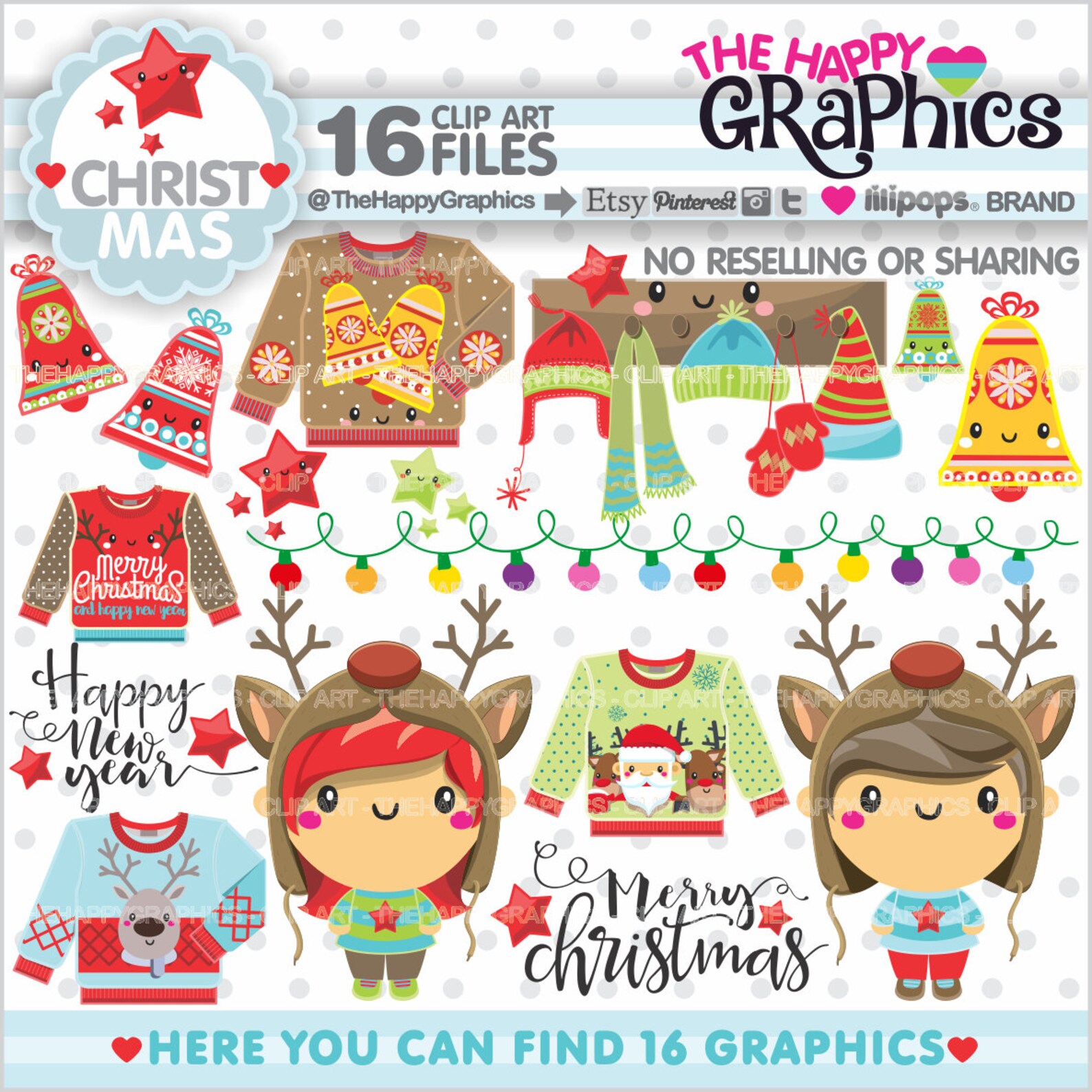 Christmas Clipart Christmas Graphics COMMERCIAL USE Etsy